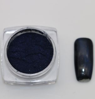 nail art pigment cat eye bleu 