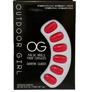 faux ongles rouge corail 
