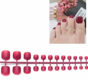 FAUX ONGLES PIED CERISE