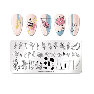 Plaque de stamping fleurs de pissenlit nail art