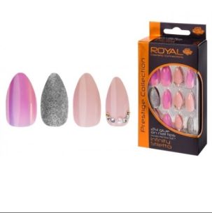 faux ongles coffin corail fluo