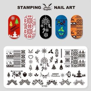 stamping nail art noel