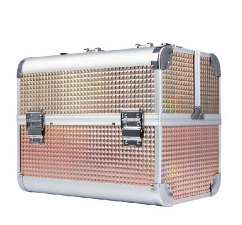 Malette valise de rangement rose gold pour produits ongles