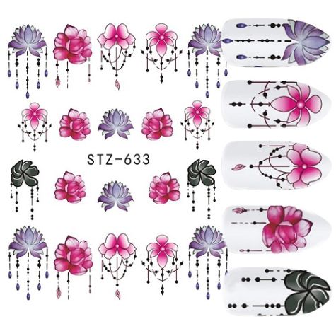 Fleurs roses et violettes-633