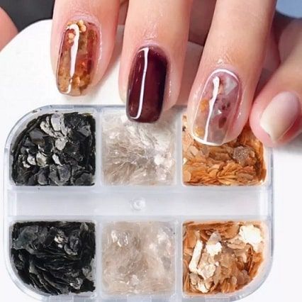 Kit de copeaux de coquillages Shell nail art