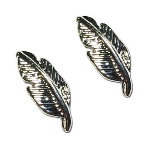 2 bijoux nail art plumes argentées