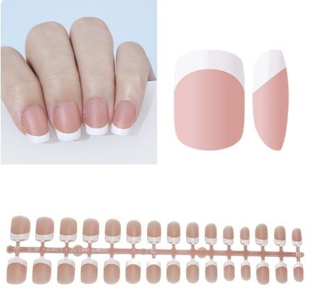 Faux ongles French manucure petite taille
