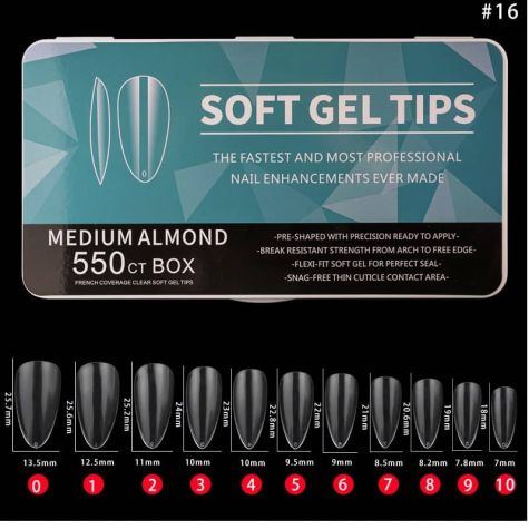 Soft gel tips Amandes moyenne boite de 550