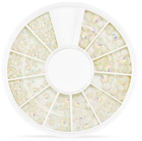 roue de strass blanc opale