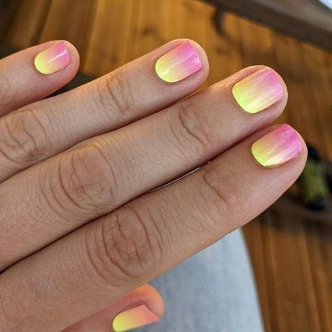 ombre pink yellow
