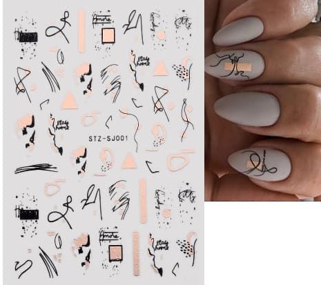 sticker ongles rose gold